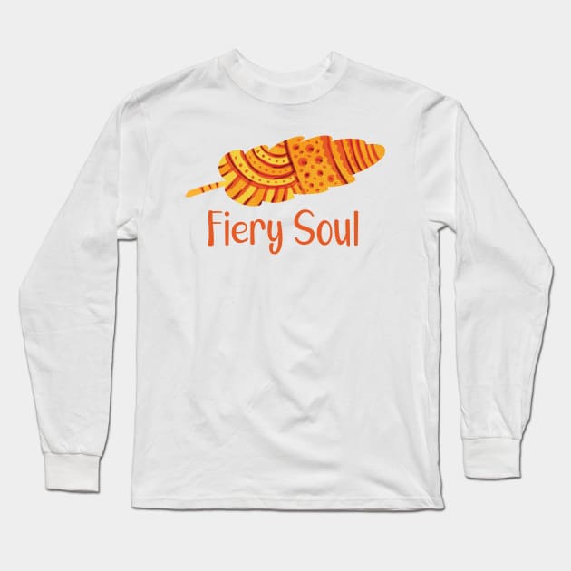 Fiery Soul - Feather Charms abstract illustration GC-107-01 Long Sleeve T-Shirt by GraphicCharms